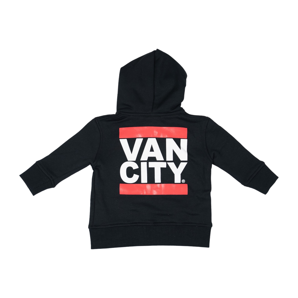 VO infant undmc zip hood - Black/Red