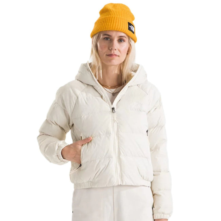 WOMENS NORTH FACE HYDRENALITE DOWN HOOIDE- WHITE DUNE