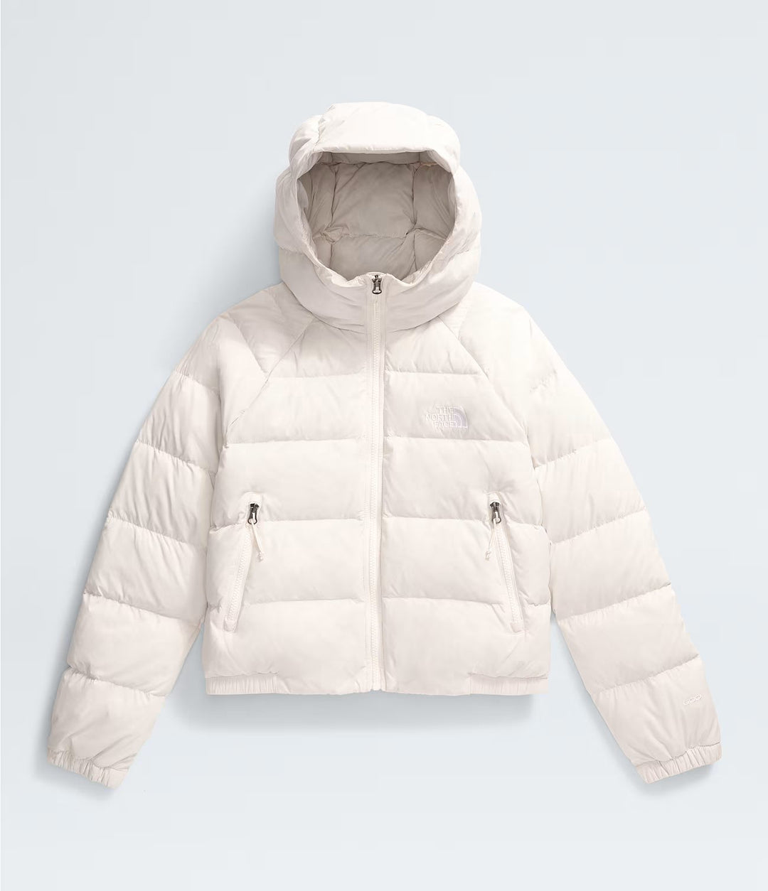 WOMENS NORTH FACE HYDRENALITE DOWN HOOIDE- WHITE DUNE