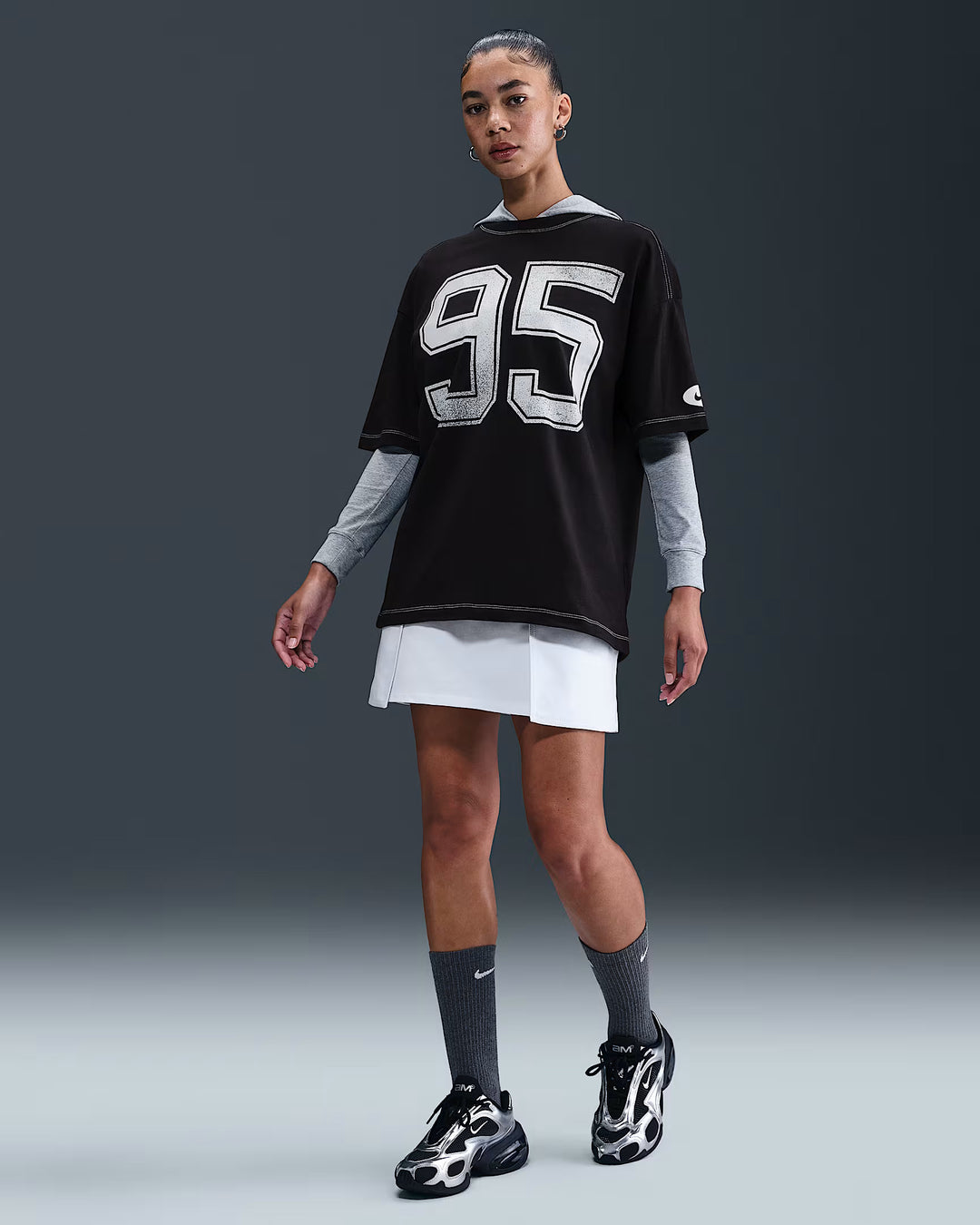WOMENS NIKE NSW STREET OVERSIZED TEE HV4972-001 - BLACK