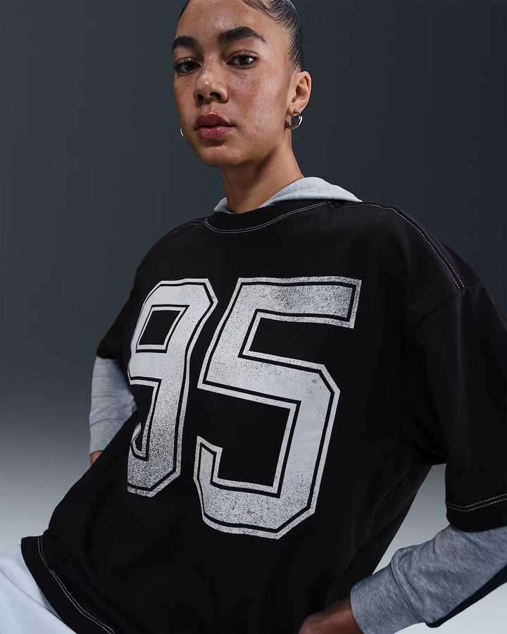 WOMENS NIKE NSW STREET OVERSIZED TEE HV4972-001 - BLACK