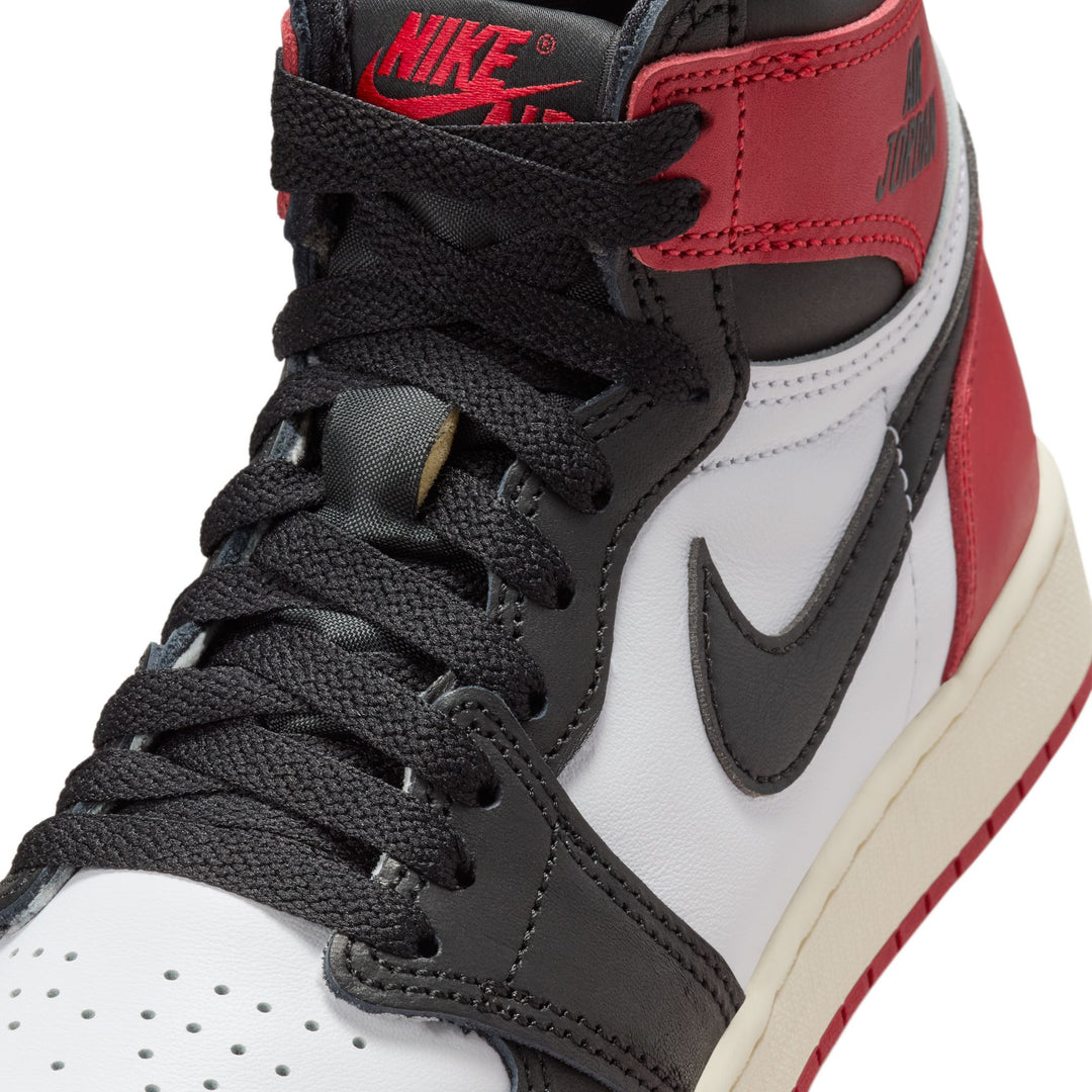 AIR JORDAN 1 RETRO HIGH OG GS FD1437-106 "BLACK TOE REIMAGINED" - BLACK/BLACK/VARSITY RED/WHITE