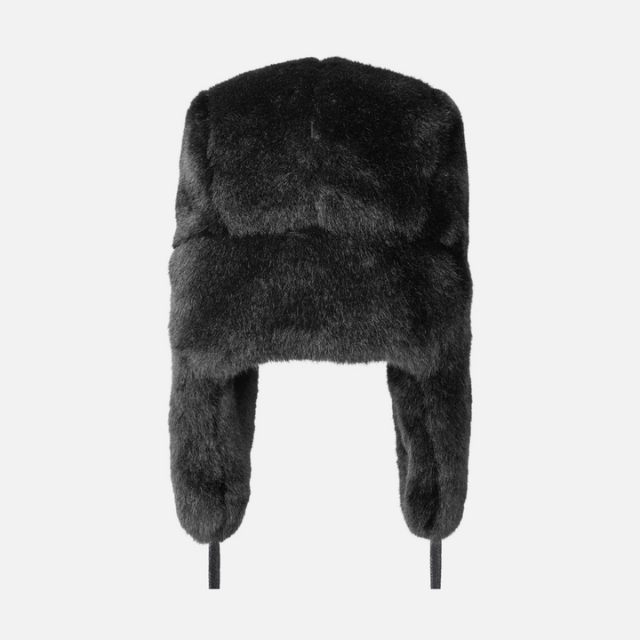 KANGOL FAUX FUR TRAPPER - BLACK