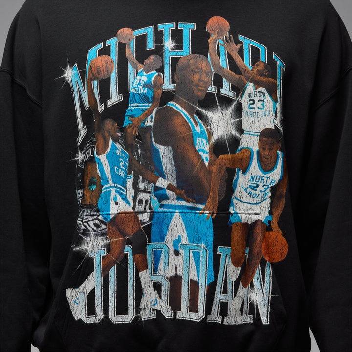 JORDAN FLIGHT OVERSIZED PULLOVER HOOD HV0113-010 - BLACK/DARK BLACK POWDER BLUE