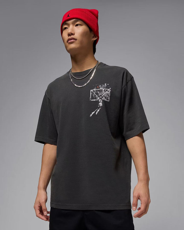 JORDAN BROOKLYN MENS OVERSIZED TEE IB3297-045 - OFF NOIR/SAIL