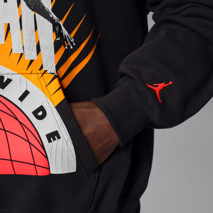 JORDAN BROOKLYN AIR JORDAN FLEECE PULLOVER HOOD IF1843-045 - OFF NOIR/INFARED 23