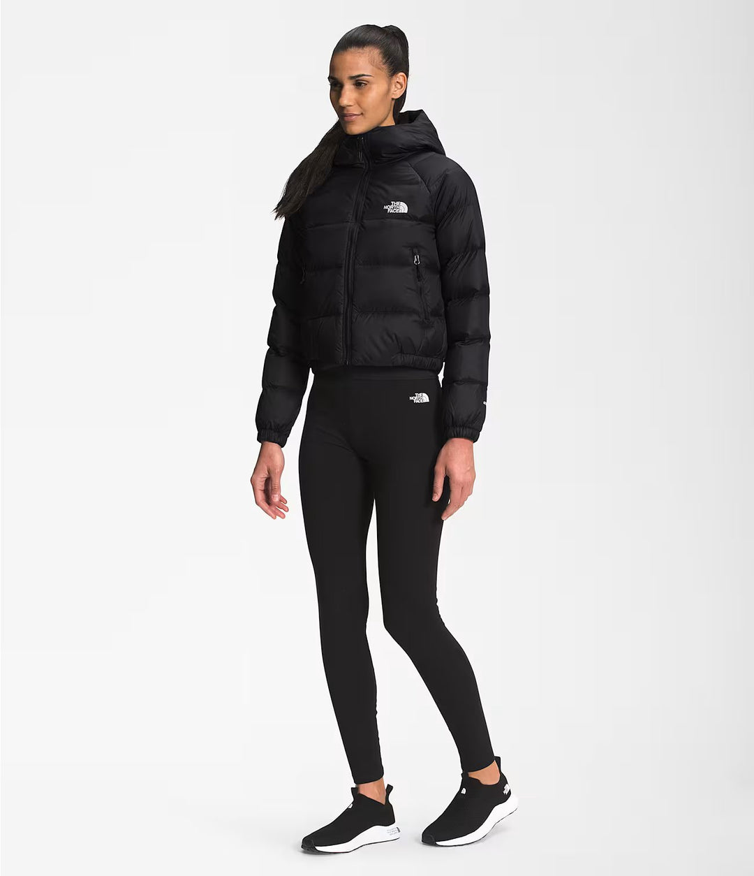 WOMENS NORTH FACE HYDRENALITE DOWN HOODIE-BLACK