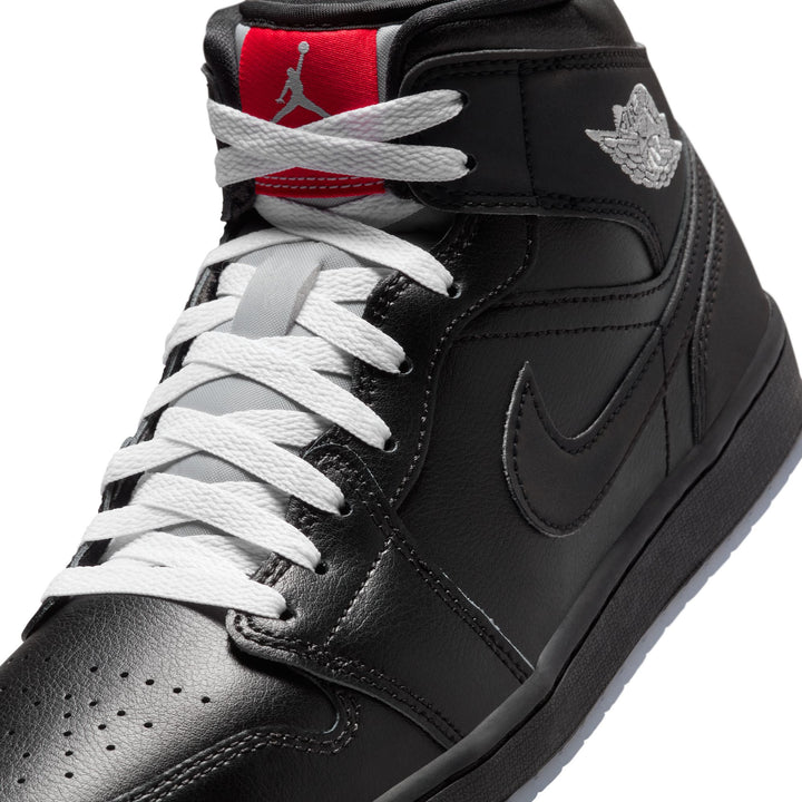 AIR JORDAN 1 MID SE HV5177-010 "BLACK METALLIC" - BLACK/WHITE/WOLF GREY/BLACK