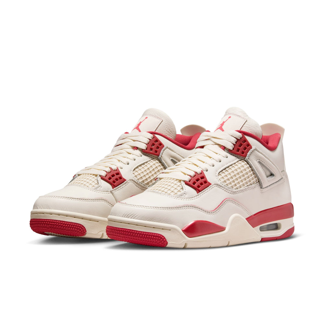 WOMENS AIR JORDAN 4 RETRO HV0823-108 "VALENTINES DAY" - PALE IVORY/SIERRA RED/TOUGH RED