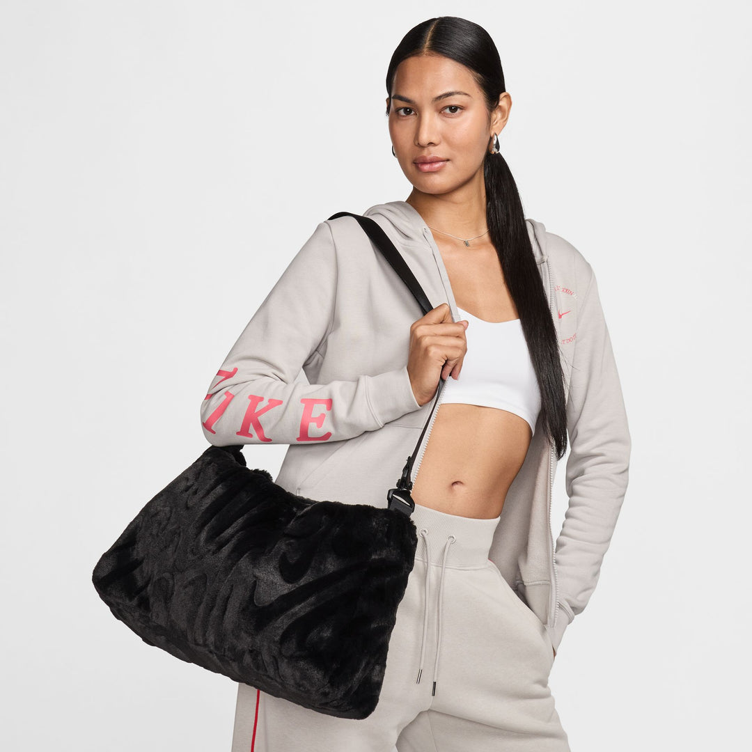 NIKE FAUX FUR TOTE FZ 1323-010 - BLACK/BLACK