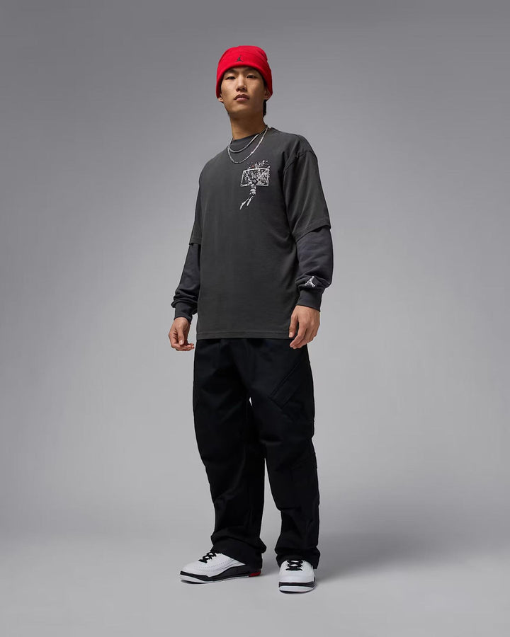 JORDAN BROOKLYN MENS OVERSIZED TEE IB3297-045 - OFF NOIR/SAIL