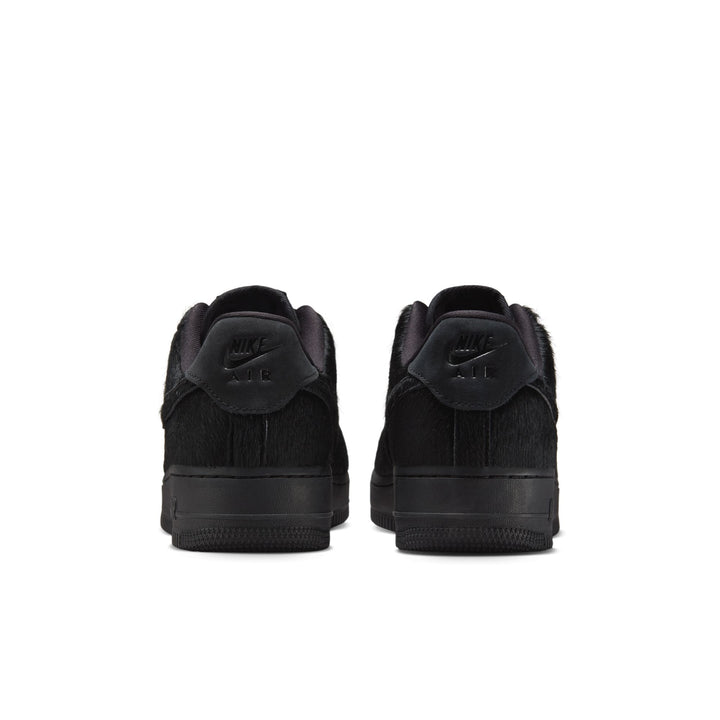 WOMENS NIKE AIR FORCE 1 '07 II7398-001 "PONY HAIR" - BLACK/BLACK