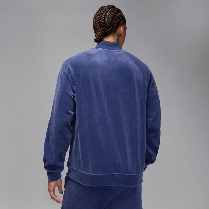JORDAN BROOKLYN VELOUR  TRACK JACKET HV1870-492 - BLUE VOID/PURE PLATINUM