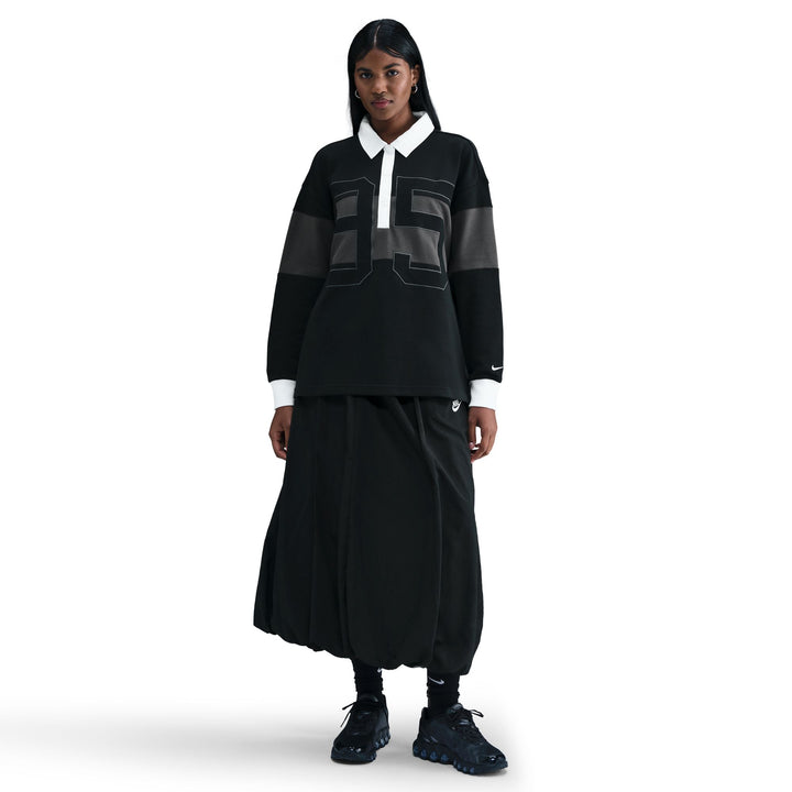 Polo Nike NSW Street Graphic à manches longues pour femme HV4033-010 - Noir