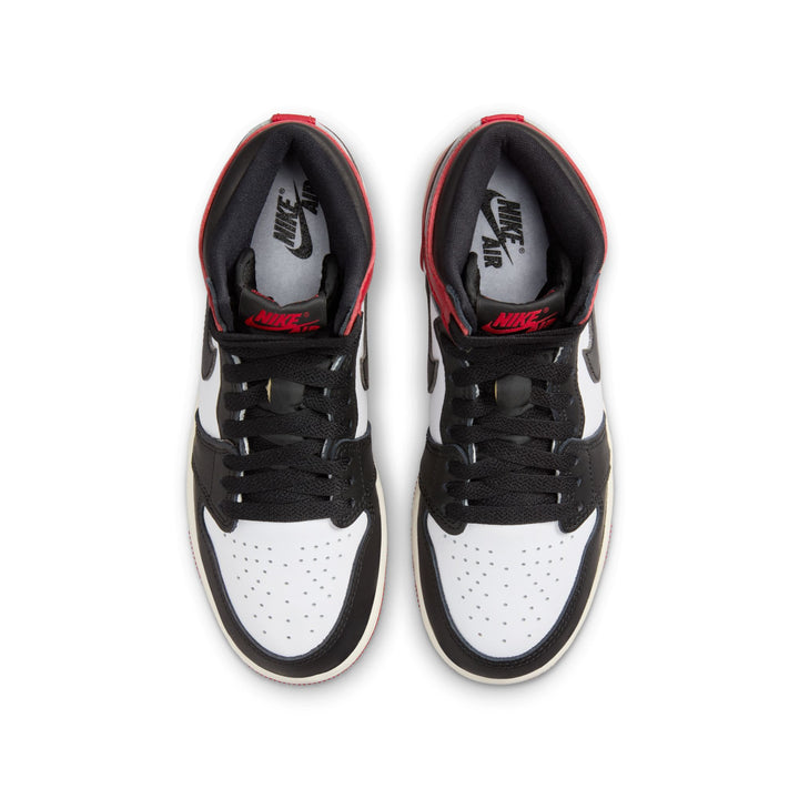 AIR JORDAN 1 RETRO HIGH OG GS FD1437-106 "BLACK TOE REIMAGINED" - BLACK/BLACK/VARSITY RED/WHITE