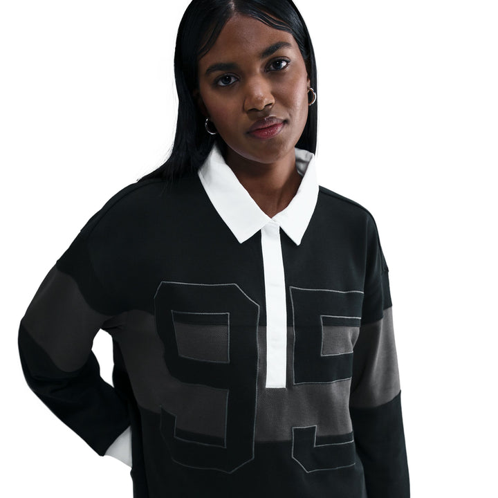 Polo Nike NSW Street Graphic à manches longues pour femme HV4033-010 - Noir