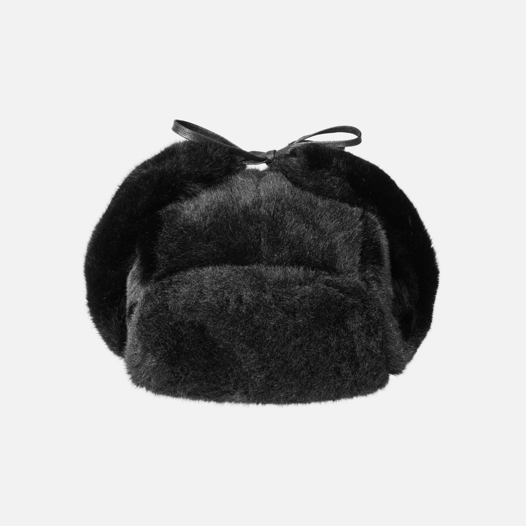 KANGOL FAUX FUR TRAPPER - BLACK