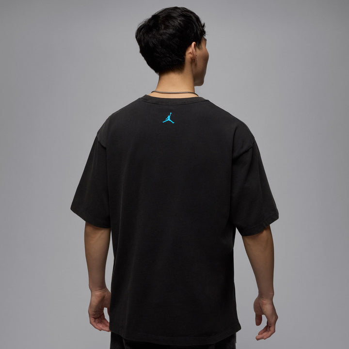JORDAN FLIGHT ESSENTAIL OVERSIZED TEE HQ8940-010 - BLACK/DARK POWDER BLUE
