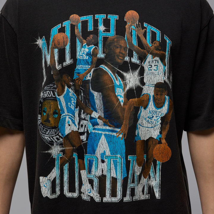 JORDAN FLIGHT ESSENTAIL OVERSIZED TEE HQ8940-010 - BLACK/DARK POWDER BLUE