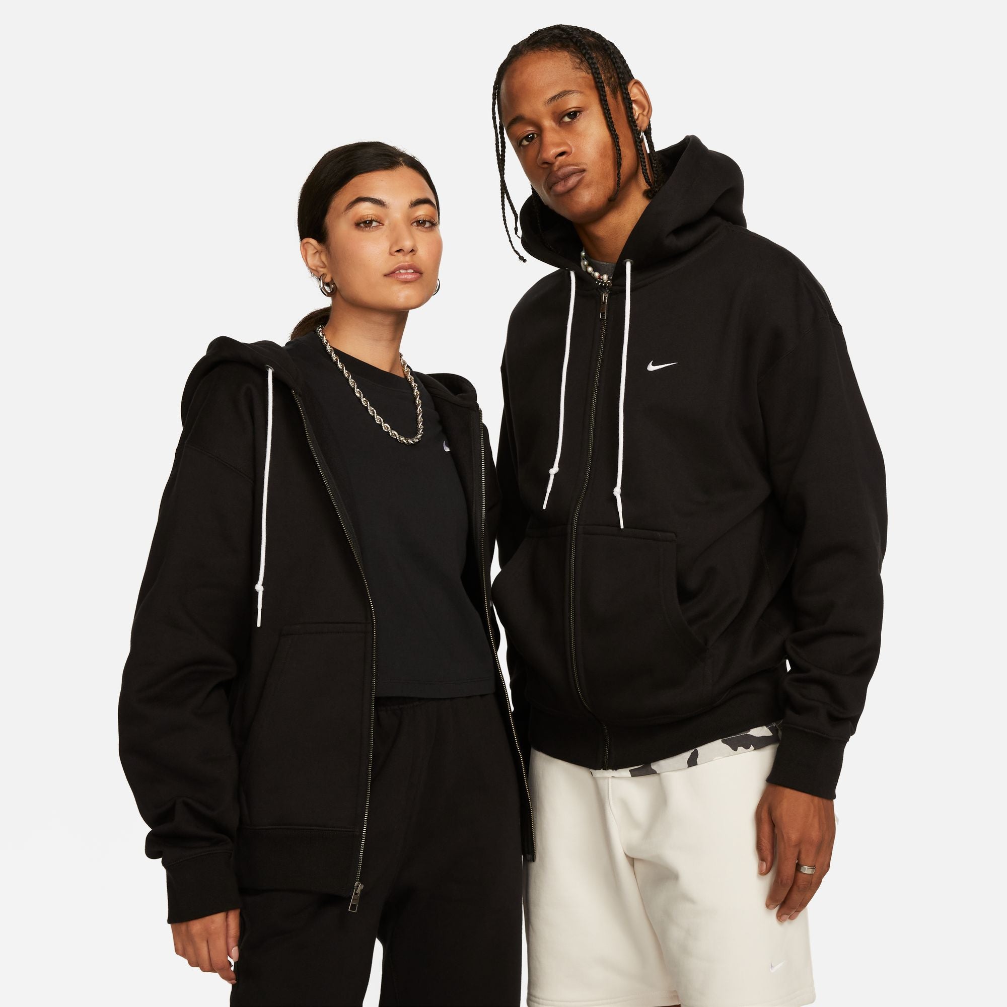 NIKE SOLO SWOOSH ZIP HOODIE BLACK