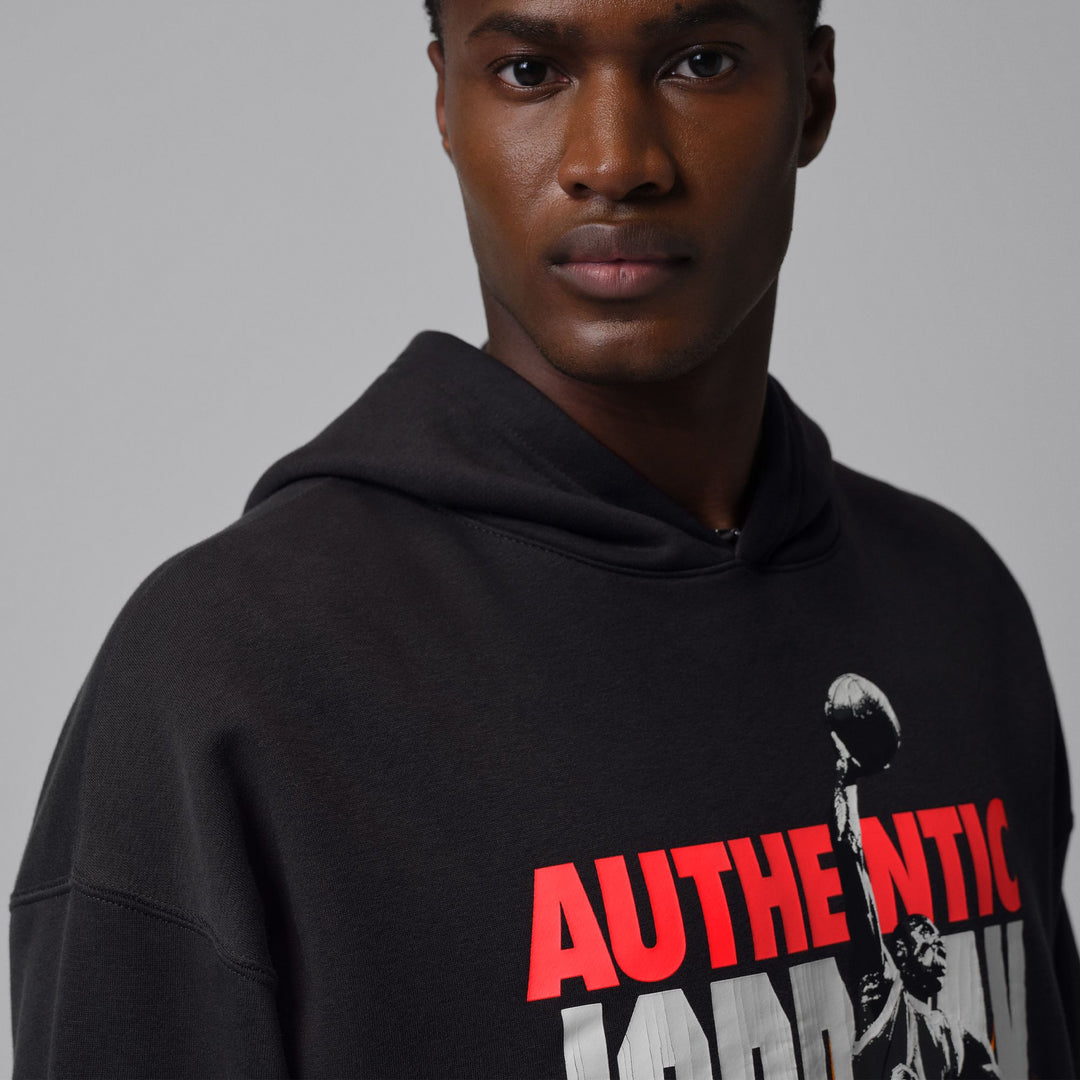 JORDAN BROOKLYN AIR JORDAN FLEECE PULLOVER HOOD IF1843-045 - OFF NOIR/INFARED 23