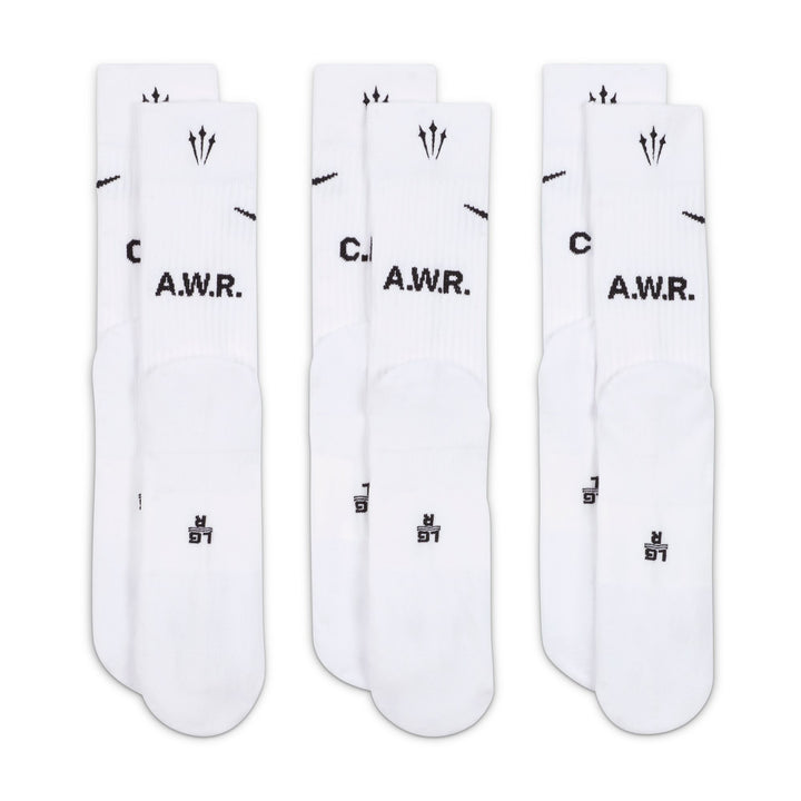 NIKE NOCTA SOCKS 3PK DD9240-100 - WHITE/BLACK