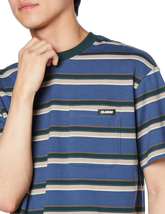 XLARGE striped pocket tee - Blue