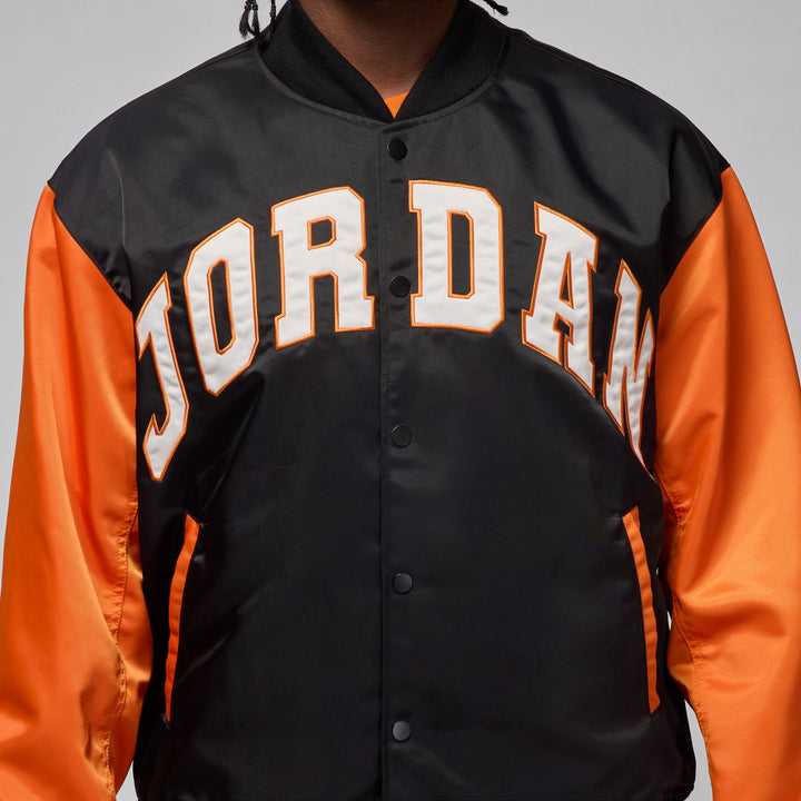 JORDAN BROOKLYN COLLEGIATE VARSITY JACKET HV0099-011 - BLACK/STARFISH/BLACK