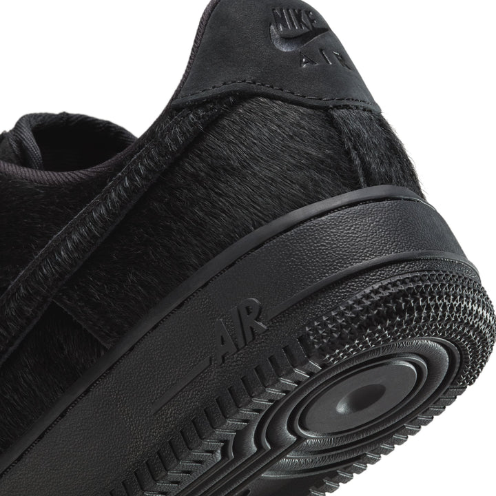 WOMENS NIKE AIR FORCE 1 '07 II7398-001 "PONY HAIR" - BLACK/BLACK