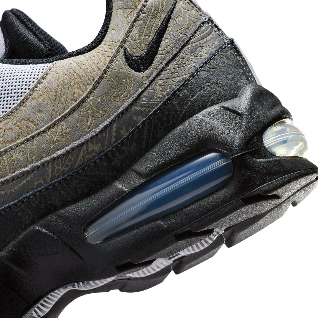NIKE AIR MAX 95 BIG BUBBLE IR0802-100 "PAISLEY LEATHER" - WHITE/BLACK/LIGHT GRAPHITE/LIGHT CHARCOAL