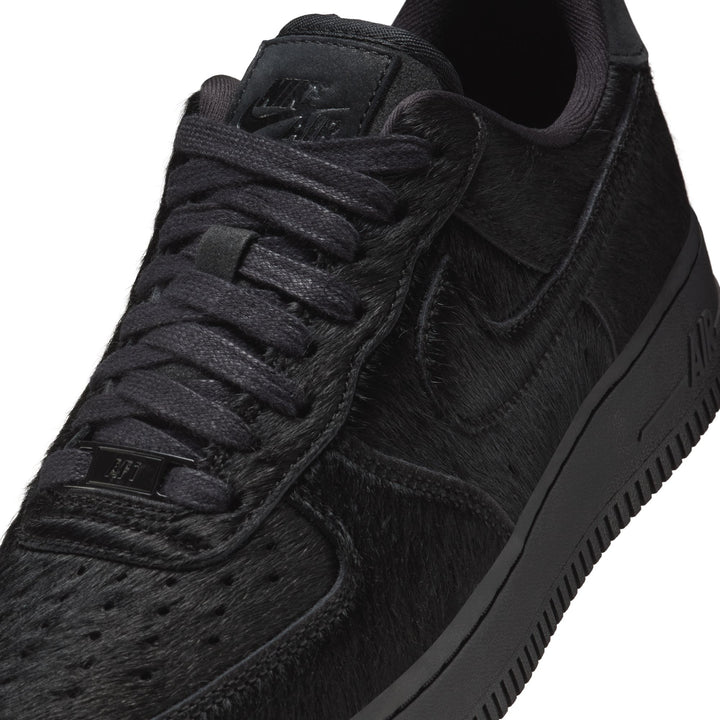 WOMENS NIKE AIR FORCE 1 '07 II7398-001 "PONY HAIR" - BLACK/BLACK