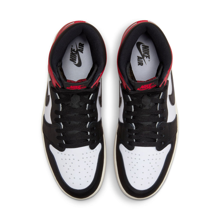 AIR JORDAN 1 RETRO HIGH DZ5485-106 "BRED TOE REIMAGINED" - BLACK/BLACK/VARSITY RED/WHITE