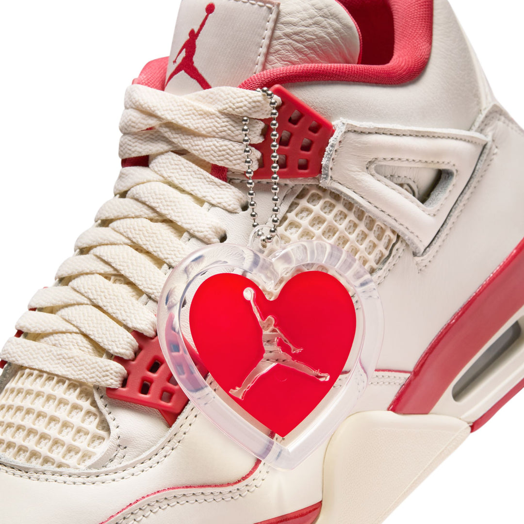 WOMENS AIR JORDAN 4 RETRO HV0823-108 "VALENTINES DAY" - PALE IVORY/SIERRA RED/TOUGH RED