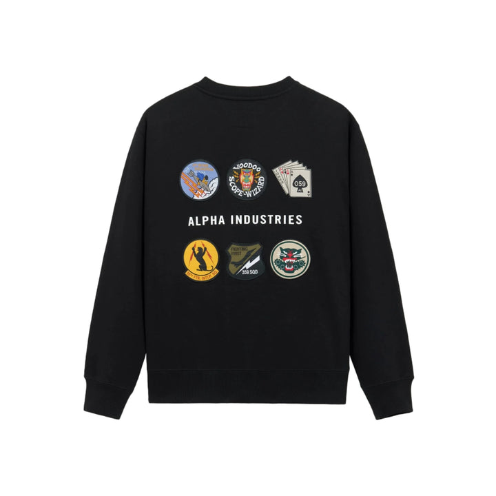 ALPHA INDUSTIRES PATCHED CREWNECK USP55500C1 - BLACK